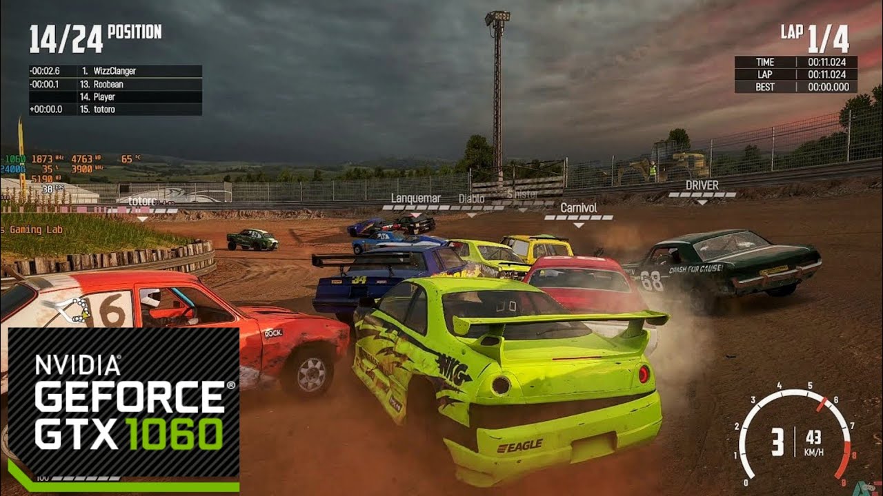 Wreckfest | GTX 1060 | Ryzen 5 2400G | Gameplay Benchmark test 1080p