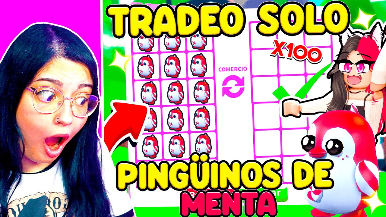 TRADEANDO *SOLO* MUCHOS PINGÜINOS DE MENTA *DE ROBUX* en ADOPT ME (Roblox)