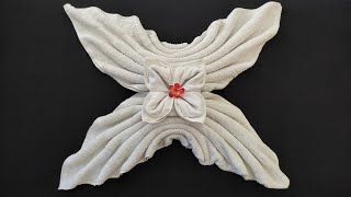Flower Towel Folding Origami - Towel Flower decoration - Towel art in housekeeping