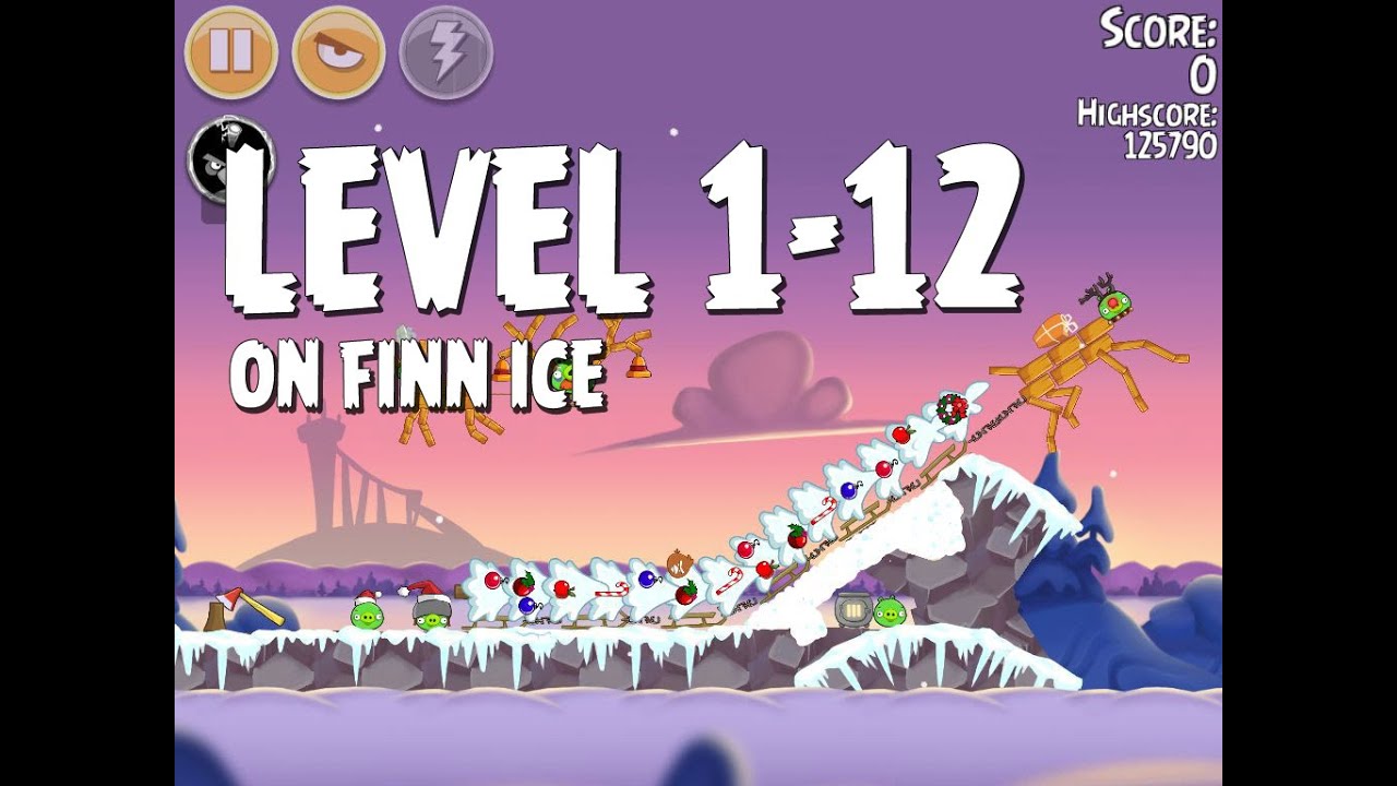 Angry Birds Seasons On Finn Ice 1-12 Walkthrough 3 Star
