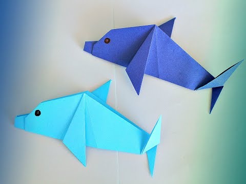 Оригами Дельфин из бумаги. Origami Delfín de papel fácil.  DIY Paper Origami  Dolphin