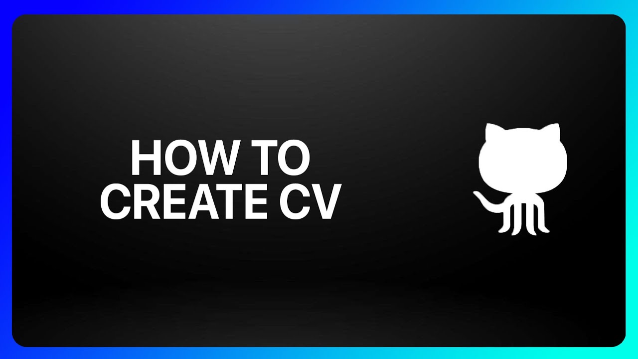 How To Create Cv In GitHub Tutorial - YouTube