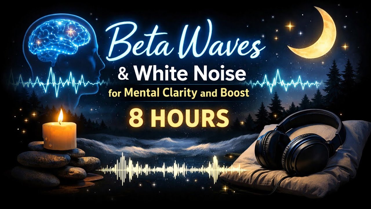 Beta Waves & White Noise for Mental Clarity and Boost (8 Hours)