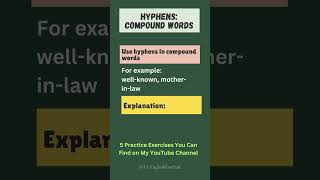 Hyphens Compound Words #shorts #english