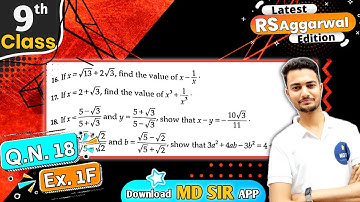 Rs Aggarwal Class 9 Chapter 1 | Exercise 1F Question number 18 | Number System | Md Sir Class 9