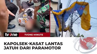 Kapolsek-Kasat Lantas Jatuh saat Patroli Pakai Paramotor | tvOne Minute