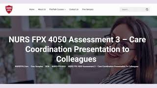 NURS FPX 4050 Assessment 3 – Care Coordination Presentation to Colleagues