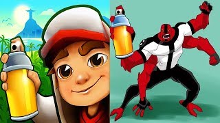 Subway Surfers JAKE vs BEN 10 Four Arms Gameplay HD screenshot 2