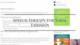Speech Therapy for Nasal Emission