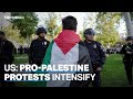 University students across us protest against israels brutal onslaught on palestines gaza