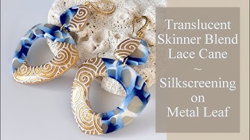 A Translucent Lace Cane but with a Polymer Clay Skinner Blend -  Polymer Clay Beach Earrings