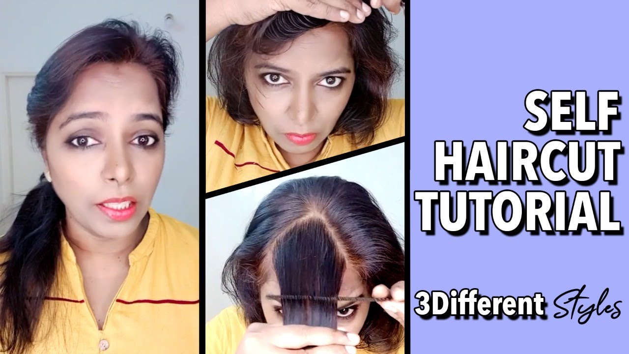 During Lockdown How to do feather cut & front bangs easily at home! Selfhaircut easyhaircut