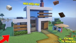 CÁCH TẠO RA CĂN NHÀ HIỆN ĐẠI TỰ ĐỘNG XÂY TẶNG CHO BẠN THÂN TRONG MCPE | Thử Thách SlenderMan