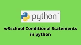 w3school Conditional Statements W3schools Python Conditional Statement