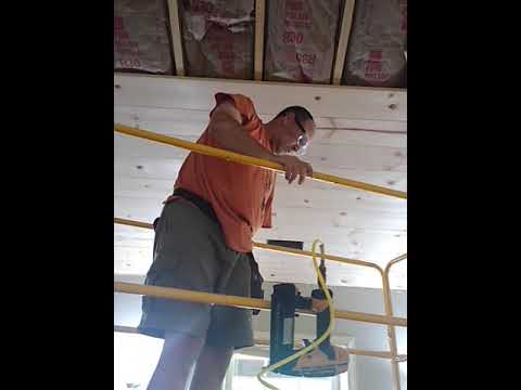 How to install tongue and groove ceiling with only 1 person