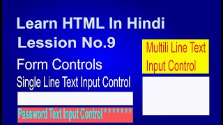 Form Controls, Learn Input Controls In HTML