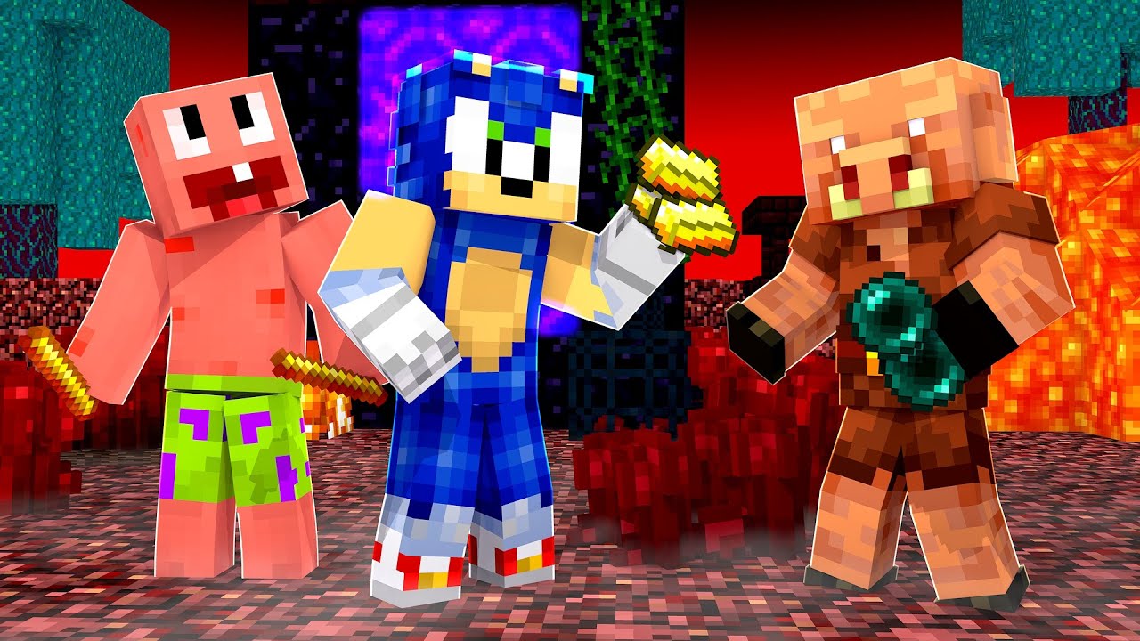 Minecraft Celebrity Survivor - Sonic's Gold Nether Business! [4] - YouTube