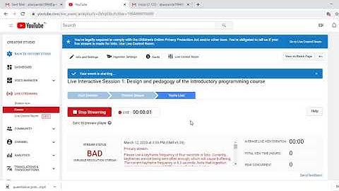 Live Interactive Session 1: Design and pedagogy of the introductory programming course