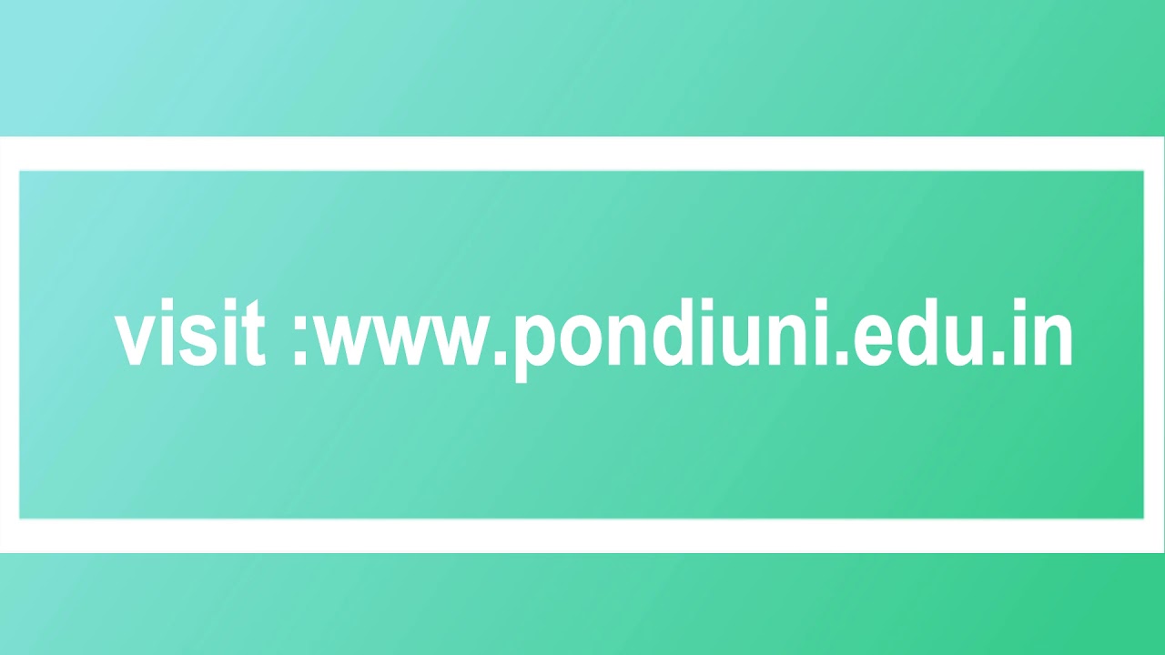 Pondicherry university | pg entrance exam | previous year question papers
