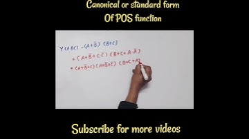 standard form of POS function in digital electronics