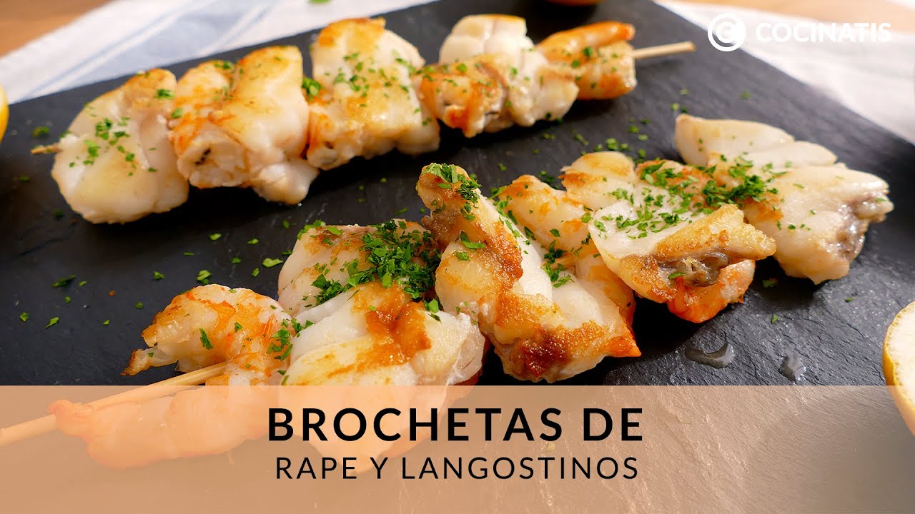 BROCHETAS de RAPE y LANGOSTINOS ¡en sólo 5 minutos! 🦐🐟 Cocinatis 👩🏻‍🍳