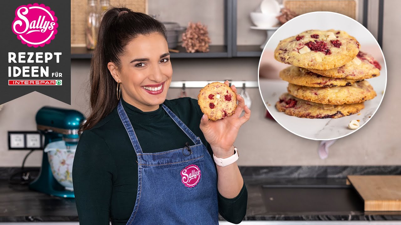 Himbeer Cookies mit weißer Schokolade