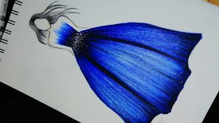 رسم فستان من تصميمي | Drawing a dress of my design