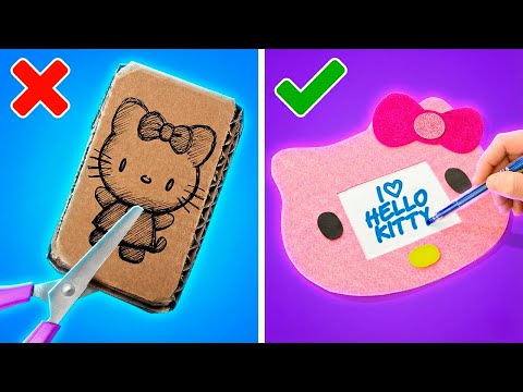 📱🎀 Cute Cardboard Crafts! 🩷 Hello Kitty Phone + More Fun Ideas 🤩