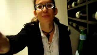 Infamous girl with glasses Sandra wearing strong myodisc glasses dining out at restaurant