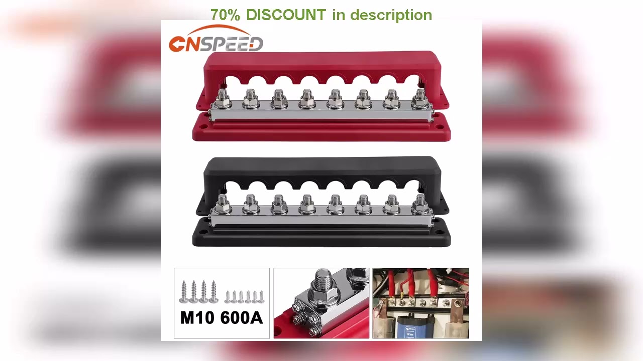 A must-have product! M10 Car Terminal Block Negative Bus 24V 600A Terminal Block 3/8" Power Distri