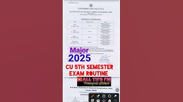 Cu BA/B.SC/B.COM Major 5th Semester Exam Routine 2025 #alltipspm  #shorts #shortsvideo