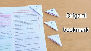 DIY easy corner bookmark|Origami corner bookmark|DIY no glue bookmark|No glue paper craft