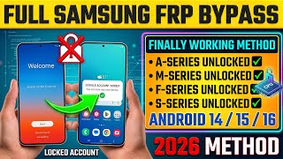 Samsung FRP Bypass Android 13/14/15/16 (2026) - No PC | New Method! 🔓