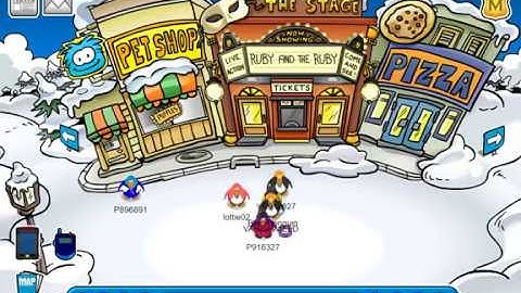Club Penguin Rewritten: Ruby by the ruby stage + pin