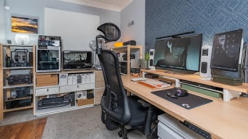 Mijn nieuwe hybride Mac & PC droombureau-opstelling 2025 - kamerrondleiding