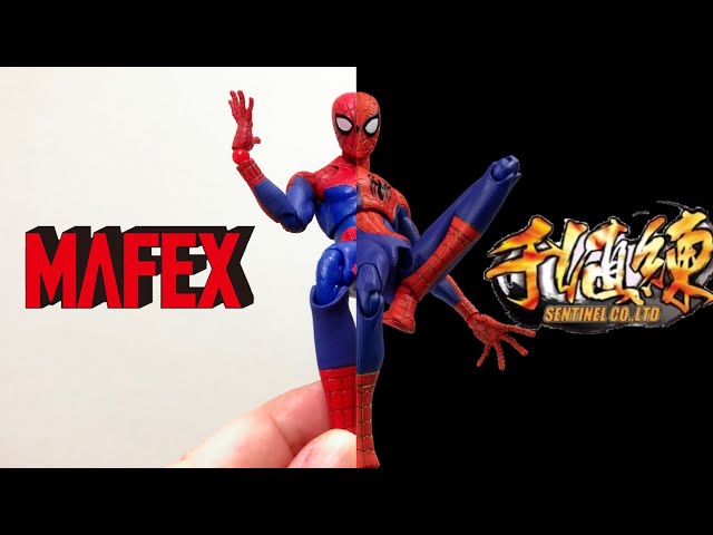 Mafex and Sentinel Toys Peter B Parker Comparison from Spider-Man