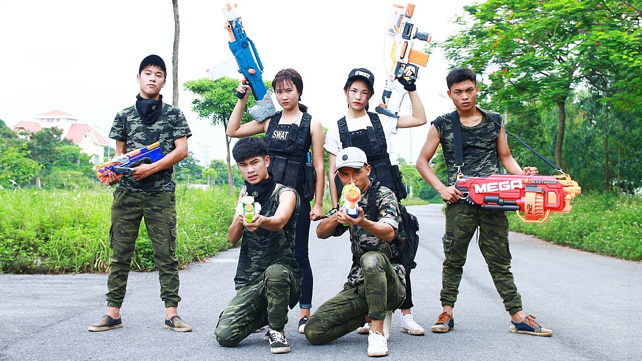 Action Sister S.W.A.T Nerf guns Mercenary Hero Girl Rescue Sister Nerf war