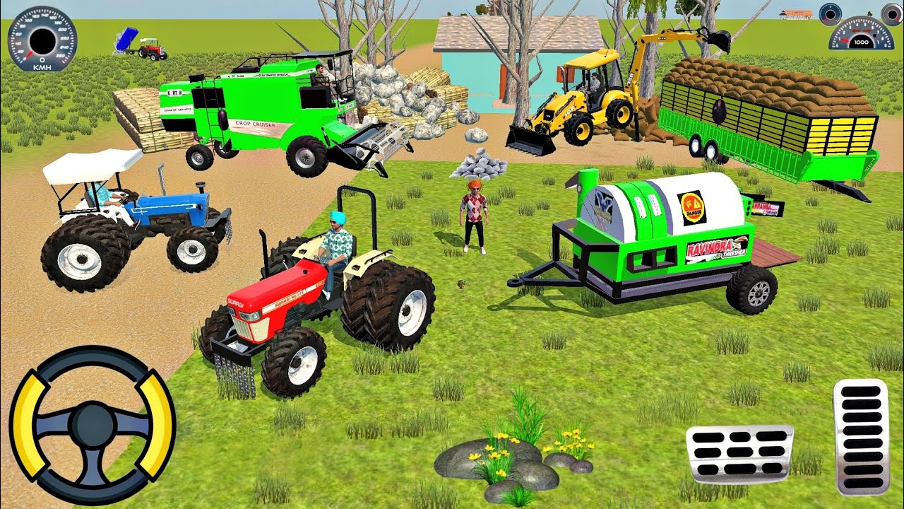 🔴Drive JCB and Uploading 🪨🏗️ Stone From Dumper Truck in Game #truck #jcb #tractor #dumper #games