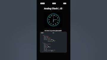 Analog Clock with HTML, CSS & JavaScript | MZCode01  #CSS #javascript #coding #shorts