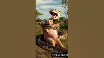 Python vs Pregnant Cat! A Heart-Stopping Battle for Survival #shorts