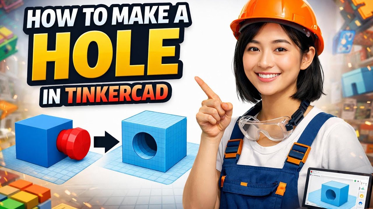 How to MAKE a HOLE in Tinkercad (Step by Step) - YouTube
