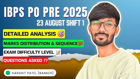 ⚠️ Changes - IBPS PO PRE EXAM - SHIFT 1 ANALYSIS🔥