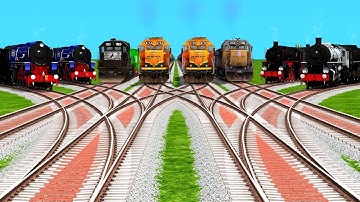 All Steam Trains Crossing By Bumpy Forked Railroad Tracks | train simulator classic gameplay 2025