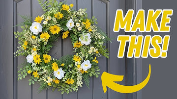 How to make a yellow spring floral wreath! 💛 🌿