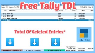 Free Tally TDL to Get Total of Selected Lines in Tally Prime Reports | Selected Line Total in Tally
