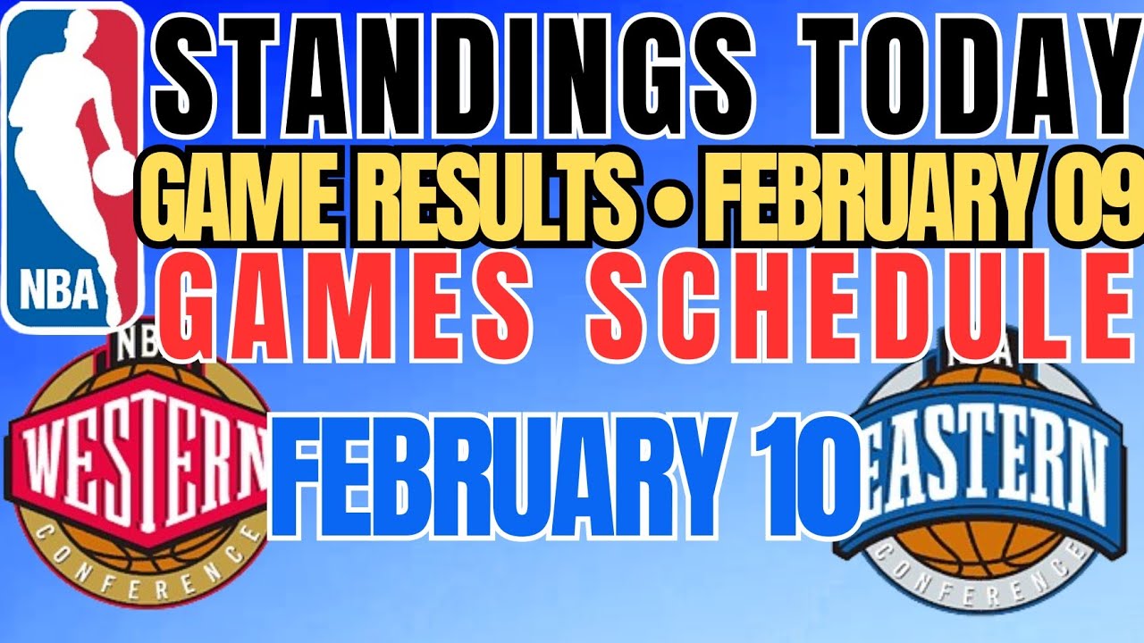 NBA STANDINGS TODAY as of February 09, 2026 | NBA SCHEDULE FEBRUARY 10, 2026 