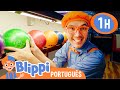 Blippi Aprende a Jogar Boliche! | 1 HORA DO BLIPPI BRASIL! | Vídeos Educativos para Crianças
