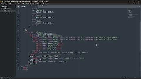 Persentasi Membuat Kalkulator Menggunakan PHP Sublime text