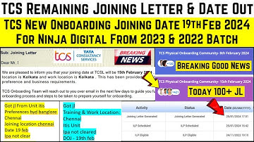 TCS Feb Phase Remaining Onboarding Update | TCS New Joining Date Out 19-02-2024 | TCS Joining Letter