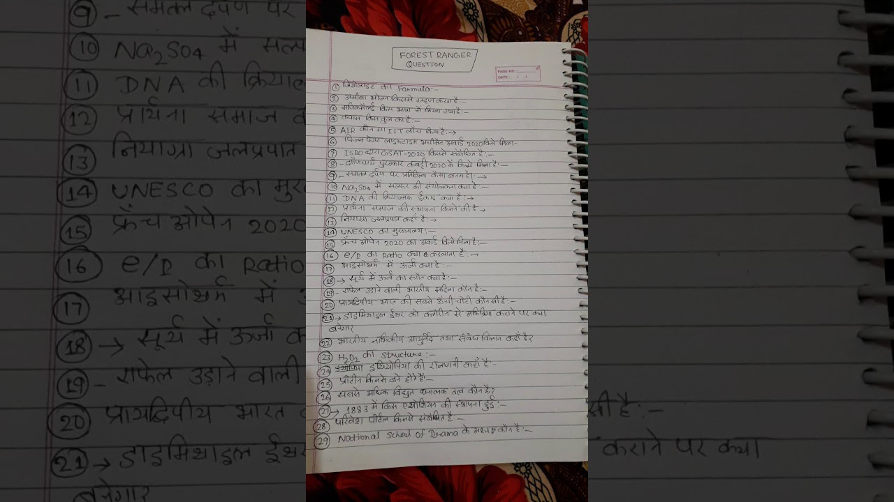 forest ranger exam gs 17 01 2021 paper